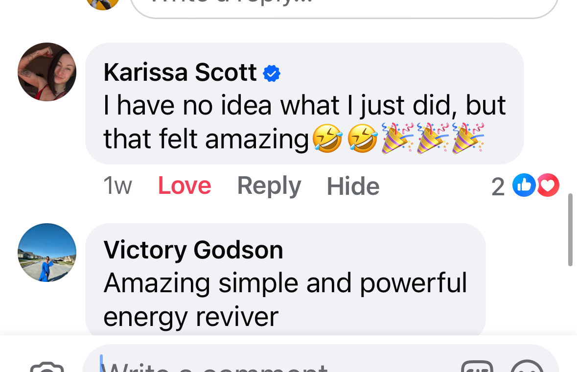 Public comments describing Lola’s movement as amazing, simple, and a powerful energy reviver